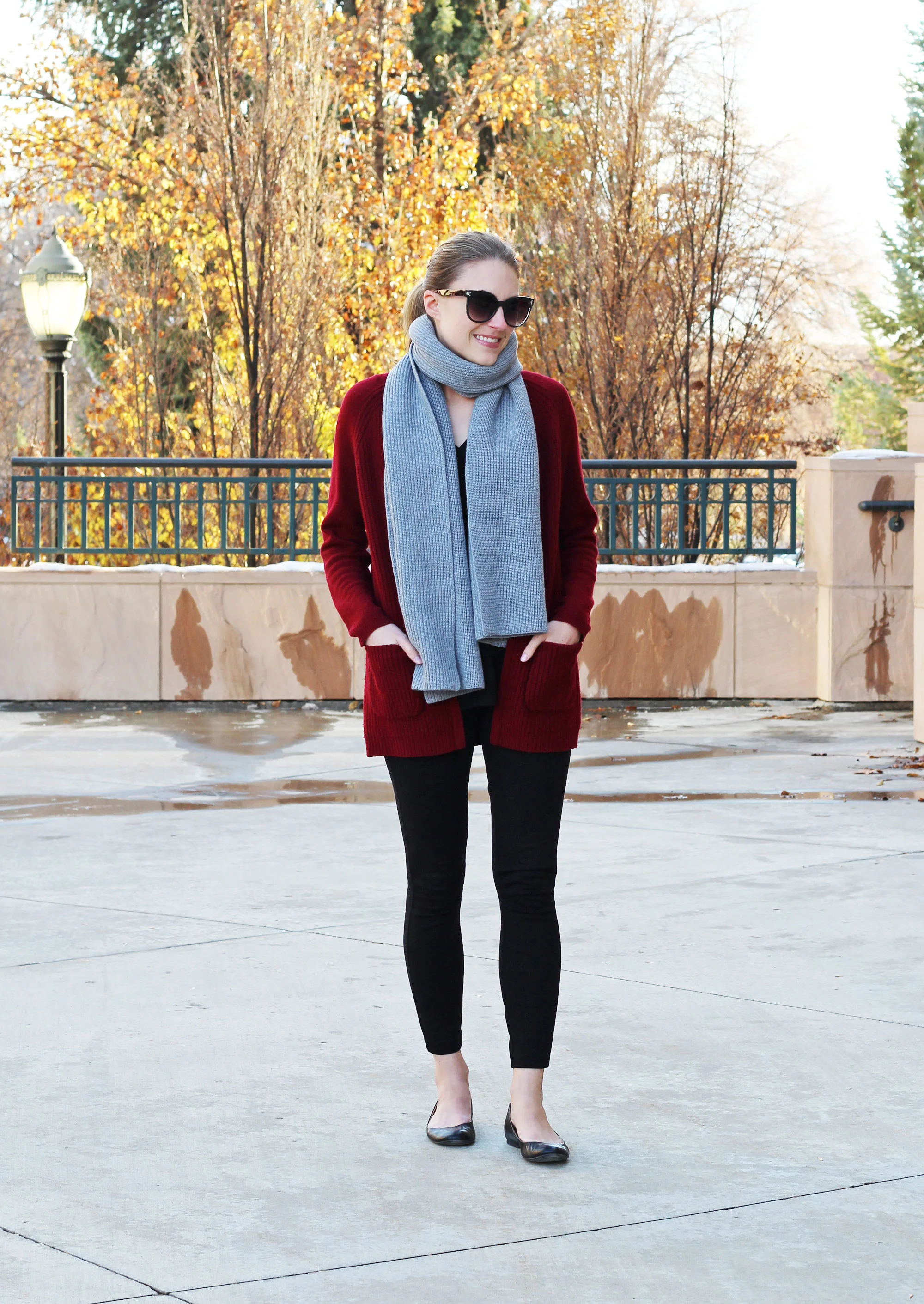 Scarf and cardigan outfit outlet
